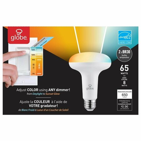 INTENSE 65 watt BR30 E26 Dl LED Bulb, 2PK IN3303059